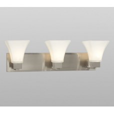 Galaxy-Lighting - 712653BN - Sutton Family - 3-Light Vanity - Brushed Nickel with Satin White Glass