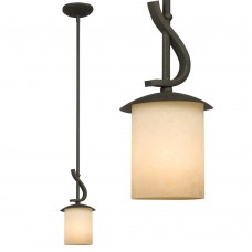 Galaxy-Lighting - 800282AGB - Pascali Collection - 1-Light Mini-Pendant - w/ 6",12", 2x15" Extension Rods - Aged Bronze w/ Tapioca Glass