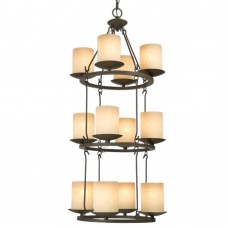 Galaxy-Lighting - 800286AGB - Pascali Collection - 12-Light Chandelier - Aged Bronze w/ Tapioca Glass