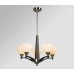 Galaxy-Lighting - 800393CH/BK - Callista family - 5-Light Chandelier w/6",12",18" Extension - Chome/Black Finish with White Glass
