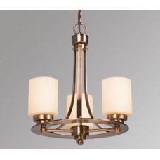 Galaxy-Lighting - 800421ACP - Logan Collection - 3-Light Chandelier - Antique Copper Patina w/ White Glass