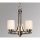 Galaxy-Lighting - 800421BN - Logan Collection - 3-Light Chandelier - Brushed Nickel w/ White Glass