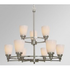Galaxy-Lighting - 800436BN - Dylana Collection - 9-Light Chandelier - Brushed Nickel w/ White Opal Glass