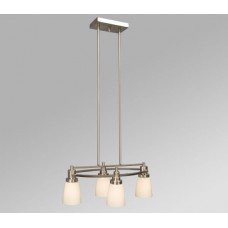 Galaxy-Lighting - 800439BN - Dylana Collection - 4-Light Chandelier w/6",12",18" Extension Rods - Brushed Nickel w/ White Opal Glass
