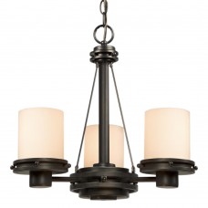 Galaxy-Lighting - 800923CBK - Madison Collection - 3-Light Chandelier - Charcoal Black with Light Mocha Seeded Glass