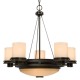 Galaxy-Lighting - 800926CBK - Madison Collection - 7-Light Chandelier - Charcoal Black with Light Mocha Seeded Glass