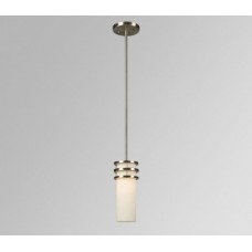 Galaxy-Lighting - 801321BN - Avalon family - 1-Light Mini-Pendant -  w/6",12",18" Extension Rods - Brushed Nickel w/ Frosted White Glass