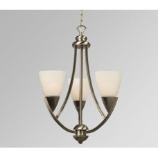 Galaxy-lighting-801343BN - Amalie family - 3-Light Chandelier - Brushed Nickel w/ Frosted White Glass