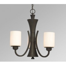 Galaxy-Lighting - 810341ORB - Joelle Collection - 3-Light Chandelier - Oiled Rubbed Bronze with White Glass