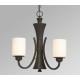 Galaxy-Lighting - 810341ORB - Joelle Collection - 3-Light Chandelier - Oiled Rubbed Bronze with White Glass