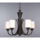 Galaxy-Lighting - 810343ORB - Joelle Collection - 5-Light Chandelier - Oiled Rubbed Bronze with White Glass