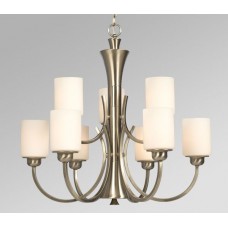 Galaxy-Lighting - 810346BN - Joelle Collection - 9-Light Chandelier - Brushed Nickel with White Glass