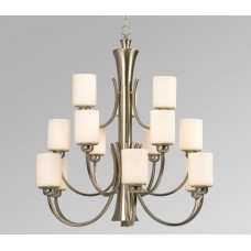 Galaxy-Lighting - 810348BN - Joelle Collection - 15-Light Chandelier - Brushed Nickel with White Glass