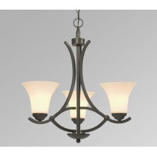 Galaxy-Lighting - 810401ORB - Fulton Collection - 3-Light Chandelier - Oiled Rubbed Bronze with White Glass