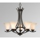 Galaxy-Lighting - 810403ORB - Fulton Collection - 5-Light Chandelier - Oiled Rubbed Bronze with White Glass