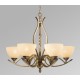 Galaxy-Lighting - 810434SP - Riorden Collection - 6 - Light Chandelier - Sepia with Tea Satin Glass
