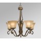 Galaxy-Lighting - 810443OWG - Cheyenne family - 5-Light Chandelier - Olde World Gold with Beige Frosted Etched Glass