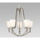 Galaxy-Lighting - 811473BN - Roma Collection - 5- Light Chandelier - Brushed Nickel with Satin White Glass