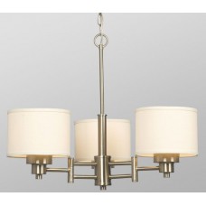 Galaxy-Lighting - 811741BN - Landis Collection - 3-Light Chandelier - Brushed Nickel with Ivory White Linen Shade