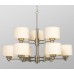 Galaxy-Lighting - 911745BN - Landis Collection - 4-Light Pendant -  w/ 6".12".18" Extension Rods - Brushed Nickel with Ivory White Linen Shade