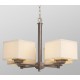 Galaxy-Lighting - 811753BN - Chadwick  family - 4-Light Chandelier - Brushed Nickel with Ivory White Linen Shade