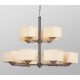 Galaxy-Lighting - 811757BN - Chadwick  family - 12-Light Chandelier - Brushed Nickel with Ivory White Linen Shade