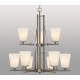 Galaxy-Lighting - 811966BN - Radcliff family - 9 - Light Chandelier - Brushed Nickel with White Glass