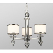 Galaxy-Lighting - 812061CH - Hilton Collection - 3-Light Chandelier - Chrome with White Glass