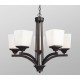 Galaxy-Lighting - 812803ORB - Newbury Collection - 5-Light Chandelier - Oiled Rubbed Bronze w/ Satin White Glass