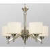 Galaxy-lighting - 813163BN - Drummond Collection - 5-Light Chandelier - Brushed Nickel with Satin White Glass