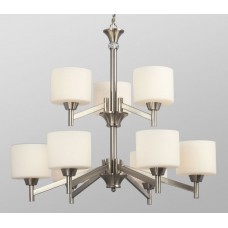 Galaxy-lighting - 813166BN - Drummond Collection - 9-Light Chandelier - Brushed Nickel with Satin White Glass