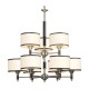 Galaxy-Lighting - 813196BN - Westbrook Collection - 9-Light Chandelier - Brushed Nickel w/ Ivory White Linen Shade