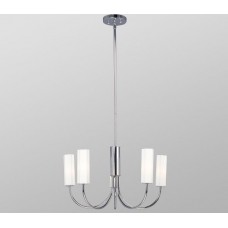 Galaxy-Lighting - 813403CH - 5-Light Chandelier - w/6",12",18" Extension Rods - Chrome with White Glass