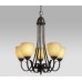 Galaxy-Lighting - 815445ORB - Sevilla Collection - 5- Light Chandelier - Oiled Rubbed Bronze with Amber Glass