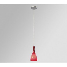 Galaxy-Lighting - 900664CH/RED - 1-Light Mini-Pendant - Chrome with Red Glass