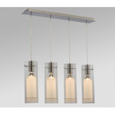 Galaxy-Lighting - 900967CH - 4-Light Pendant - Chrome with Frosted / Clear Glass (6ft Wire)