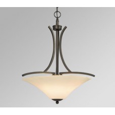 Galaxy-Lighting - 910401ORB - Fulton Collection - 3-Light Pendant - Oiled Rubbed Bronze with White Glass
