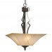 Galaxy-Lighting - 910441ORBG - Cheyenne family - 3-Light Pendant - Oiled Rubbed Bronze/ Gold with Beige Frosted Etched Glass