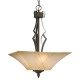 Galaxy-Lighting - 910441ORBG - Cheyenne family - 3-Light Pendant - Oiled Rubbed Bronze/ Gold with Beige Frosted Etched Glass