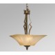 Galaxy-Lighting - 910441OWG - Cheyenne family - 3-Light Pendant - Olde World Gold with Beige Frosted Etched Glass