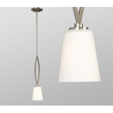Galaxy-Lighting - 911474BN - Roma Collection - 1- Light Mini-Pendant - w/6",12",18" Extension Rods - Brushed Nickel with Satin White Glass