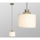 Galaxy-Lighting - 911744BN - Landis Collection - 1-Light Mini-Pendant -  w/ 6".12".18" Extension Rods - Brushed Nickel with Ivory White Linen Shade