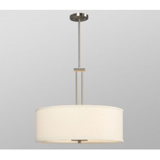 Galaxy-Lighting - 911745BN - Landis Collection - 4-Light Pendant -  w/ 6".12".18" Extension Rods - Brushed Nickel with Ivory White Linen Shade