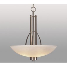 Galaxy-Lighting - 911961BN - Radcliff family - 3 - Light Pendant - Brushed Nickel with White Glass