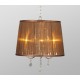 Galaxy-Lighting - 912210CH/BRN - Lucia Collection - 3-Light Pendant - Chrome with Brown Sheer Fabric Shades