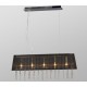 Galaxy-Lighting - 912212CH/BK - Lucia Collection - 5-Light Pendant - Island Light - Chrome with Black Sheer Fabric Shades