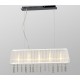 Galaxy-Lighting - 912212CH/WH - Lucia Collection - 5-Light Pendant - Island Light - Chrome with White Sheer Fabric Shades