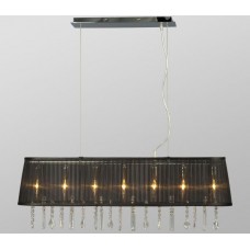 Galaxy-Lighting - 912213CH/BK - Lucia Collection - 7-Light Pendant - Island Light - Chrome with Black Sheer Fabric Shades