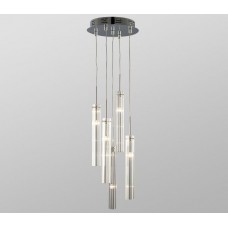 Galaxy-Lighting - 912251CH - Prisma Collection - 5 - Light Pendant Chandelier - Chrome with Clear Glass