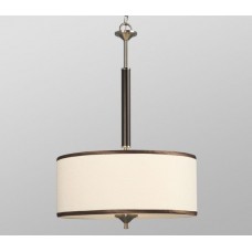 Galaxy-Lighting - 913191BN - Westbrook Collection - 3-Light Pendant - Brushed Nickel w/ Ivory White Linen Shade